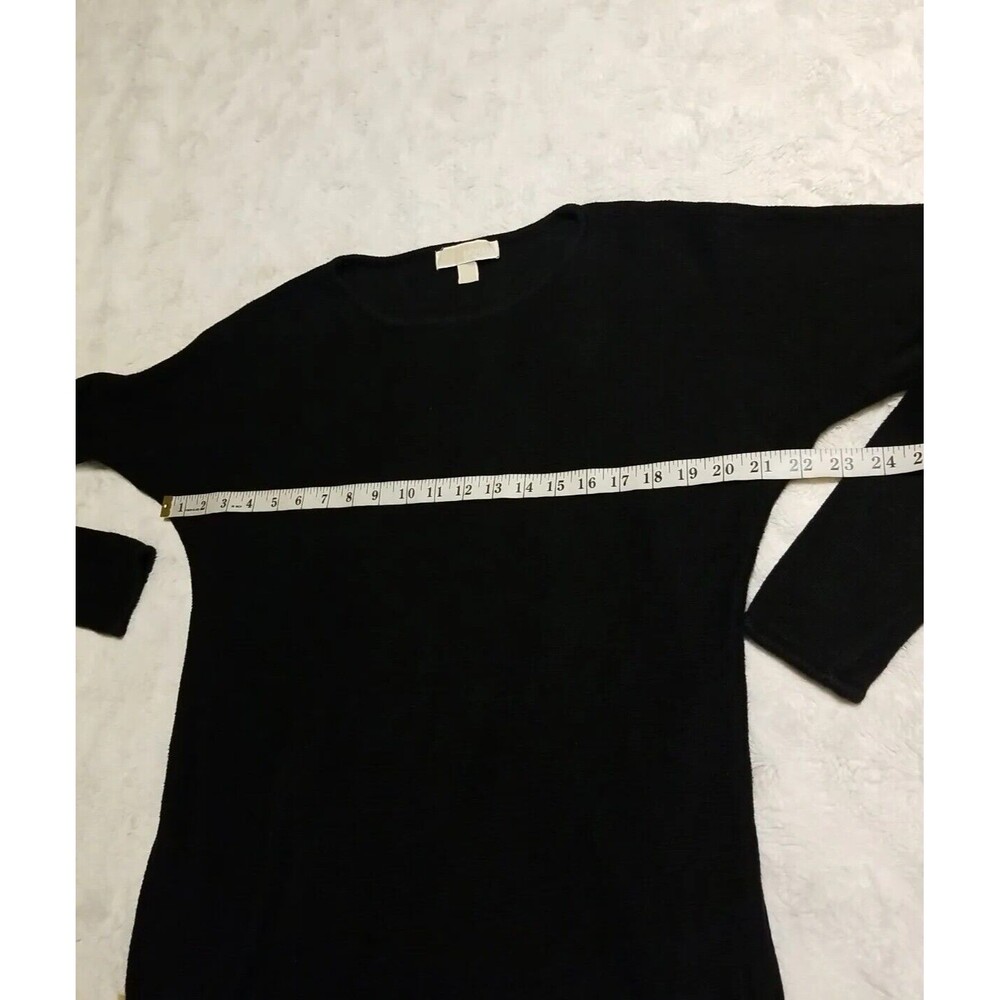 Michael Michael Kors Knit Sweater Womens Size Small Black Gold Zipper Pullover - Picture 9 of 15